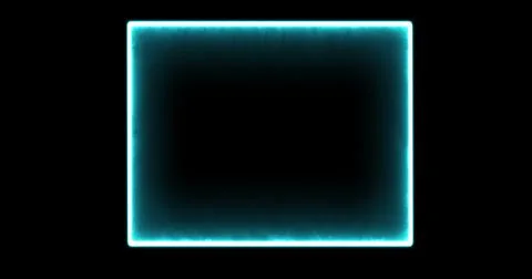 Rectangle, frame of energy, neon, smoke. blue cyan rectangle on a black Illustrazione stock