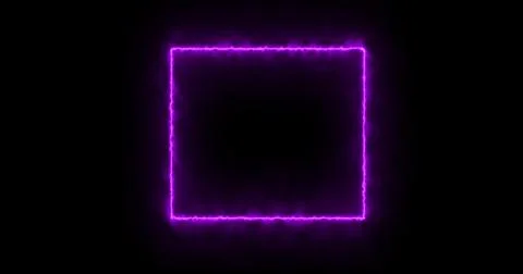 Rectangle, frame of energy, neon, smoke. purple, lilac rectangle on a black Stock-Illustration