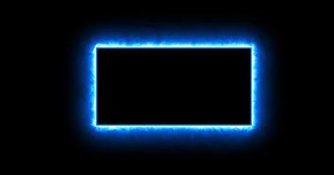 Rectangle, frame of energy, neon, smoke. blue rectangle on a black background イラスト素材