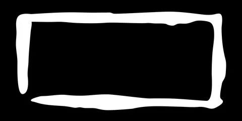 Rectangle frame hand painted with white paint Stock Illustration