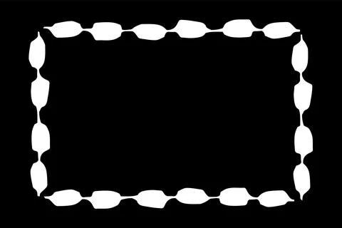 Rectangle frame hand painted with white paint Illustrazione stock