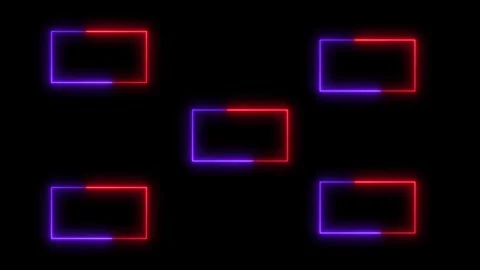 Rectangle frame icon animation glowing neon pink and blue color bordar fram.. 스톡 동영상 346490380
