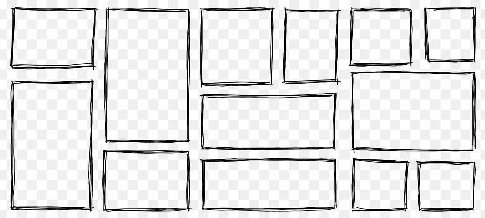 Rectangle frame line. square shape outline on hand draw style. vector illus.. Stock Illustration