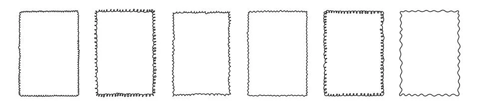 Rectangle frame line. square shape outline on hand draw style. vector イラスト素材