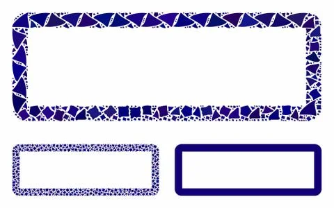 Rectangle frame Mosaic Icon of Abrupt Items Illustrazione stock