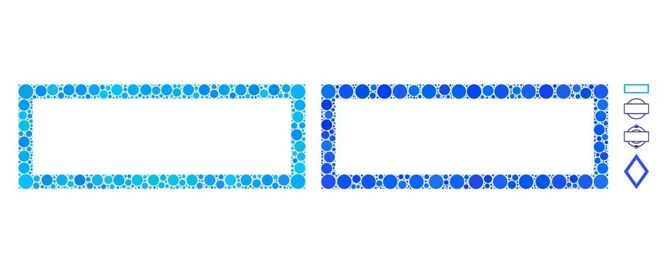 Rectangle Frame Mosaic Icon of Circle Dots Stock Illustration