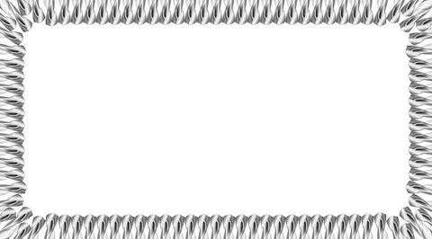 Rectangle frame from realistic metal drill bits, isolated on white Stock Illustration