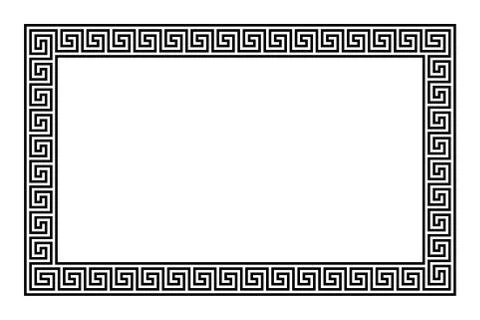 Rectangle frame with seamless meander pattern Stock Illustration