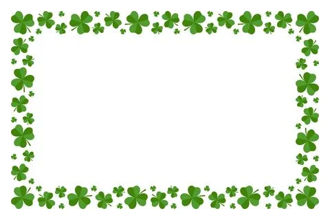 Rectangle frame of shamrocks. Vector graphics Stock Illustration