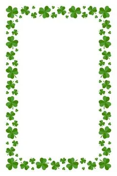 Rectangle frame of shamrocks. Vector graphics Stock Illustration