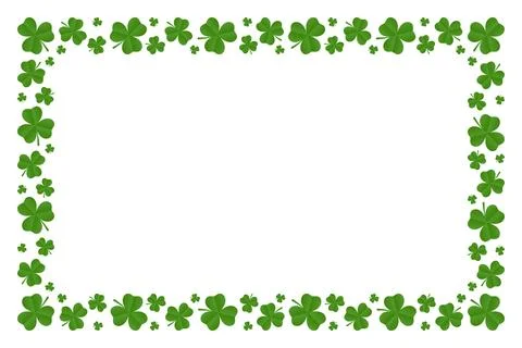 Rectangle frame of shamrocks. Vector graphics Stock Illustration