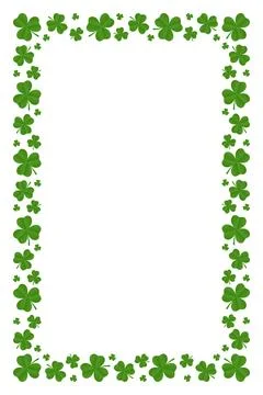 Rectangle frame of shamrocks. Vector graphics Stock Illustration