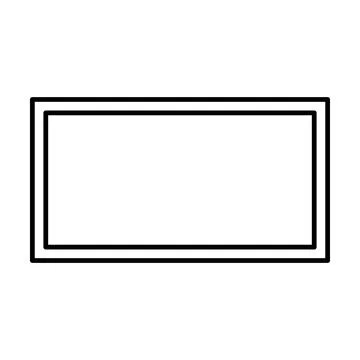 Rectangle frame shape icon, decorative vintage border doodle element Stock Illustration