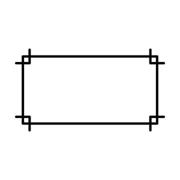 Rectangle frame shape icon, decorative vintage border doodle element Illustrazione stock