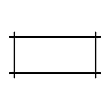 Rectangle frame shape icon, decorative vintage border doodle element Illustrazione stock