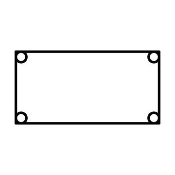 Rectangle frame shape icon, decorative vintage border doodle element Stock Illustration
