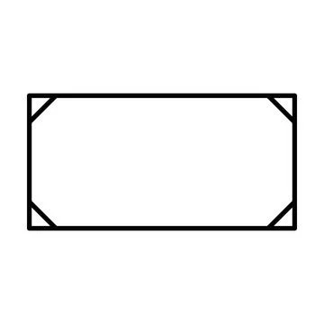 Rectangle frame shape icon, decorative vintage border doodle element イラスト素材