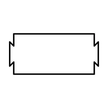 Rectangle frame shape icon, decorative vintage border doodle element Stock Illustration