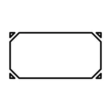 Rectangle frame shape icon, decorative vintage border doodle element Stock Illustration