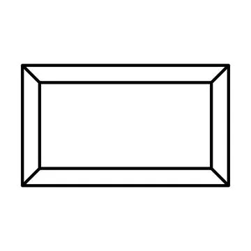 Rectangle frame shape icon, decorative vintage border doodle element Stock Illustration