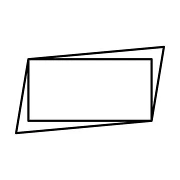 Rectangle frame shape icon, decorative vintage border doodle element 스톡 일러스트