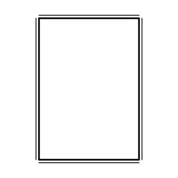 Rectangle frame shape icon, decorative vintage border doodle element Stock Illustration