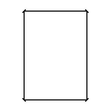 Rectangle frame shape icon, decorative vintage border doodle element Stock Illustration