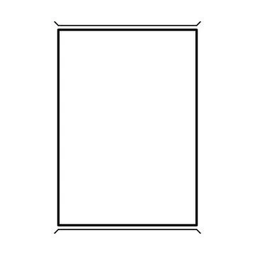 Rectangle frame shape icon, decorative vintage border doodle element Stock Illustration