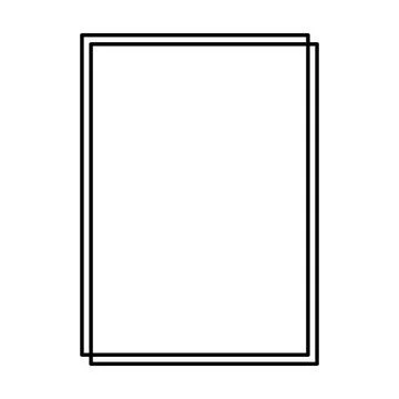 Rectangle frame shape icon, decorative vintage border doodle element Stock Illustration