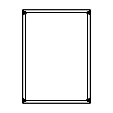 Rectangle frame shape icon, decorative vintage border doodle element Stock Illustration
