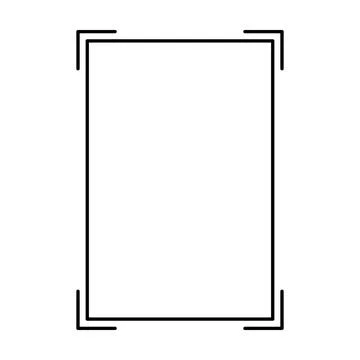 Rectangle frame shape icon, vertical decorative vintage border doodle element Illustrazione stock