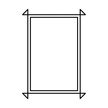 Rectangle frame shape icon, vertical decorative vintage border doodle element Stock Illustration