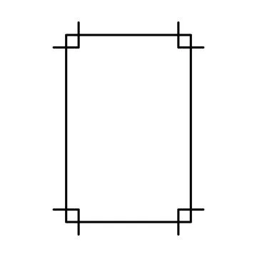 Rectangle frame shape icon, vertical decorative vintage border doodle element Stock Illustration
