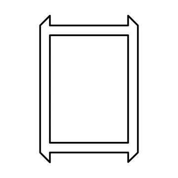 Rectangle frame shape icon, vertical decorative vintage border doodle element イラスト素材