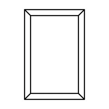 Rectangle frame shape icon, vertical decorative vintage border doodle element Stock Illustration