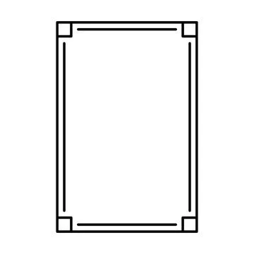 Rectangle frame shape icon, vertical decorative vintage border doodle element 스톡 일러스트