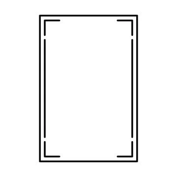 Rectangle frame shape icon, vertical decorative vintage border doodle element 스톡 일러스트