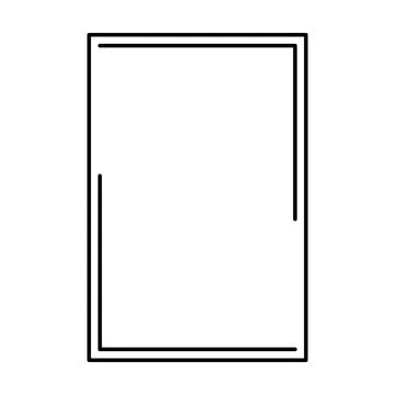 Rectangle frame shape icon, vertical decorative vintage border doodle element Illustrazione stock