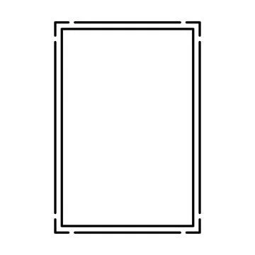 Rectangle frame shape icon, vertical decorative vintage border doodle element Stock Illustration