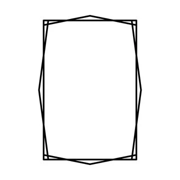 Rectangle frame shape icon, vertical decorative vintage border doodle element 스톡 일러스트