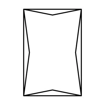 Rectangle frame shape icon, vertical decorative vintage border doodle element Stock Illustration