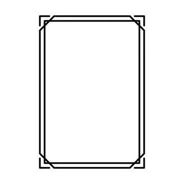 Rectangle frame shape icon, vertical decorative vintage border doodle element Stock Illustration