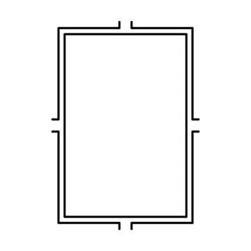 Rectangle frame shape icon, vertical decorative vintage border doodle element Stock Illustration