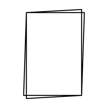 Rectangle frame shape icon, vertical decorative vintage border doodle element Stock Illustration