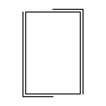 Rectangle frame shape icon, vertical decorative vintage border doodle element 스톡 일러스트
