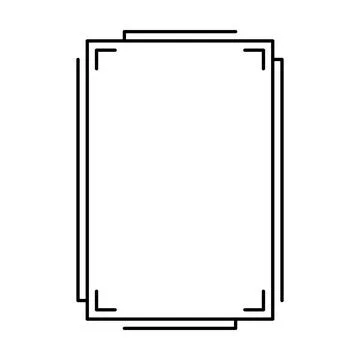 Rectangle frame shape icon, vertical decorative vintage border doodle element Stock Illustration