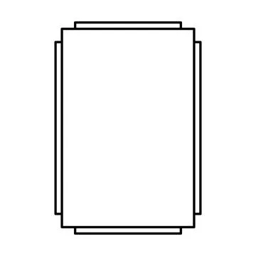 Rectangle frame shape icon, vertical decorative vintage border doodle element Stock Illustration