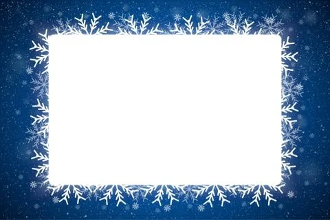Rectangle Frame Snowflake. New Year and Christmas. Stock Illustration