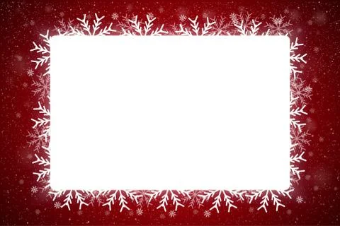 Rectangle Frame Snowflake. New Year and Christmas. イラスト素材