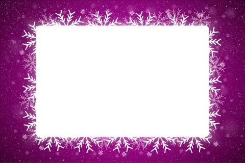 Rectangle Frame Snowflake. New Year and Christmas. Stock Illustration